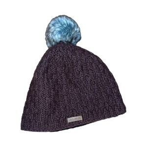 ALMA Handmade 100% Wool Pompom Brown Bonnet      Size: S-M